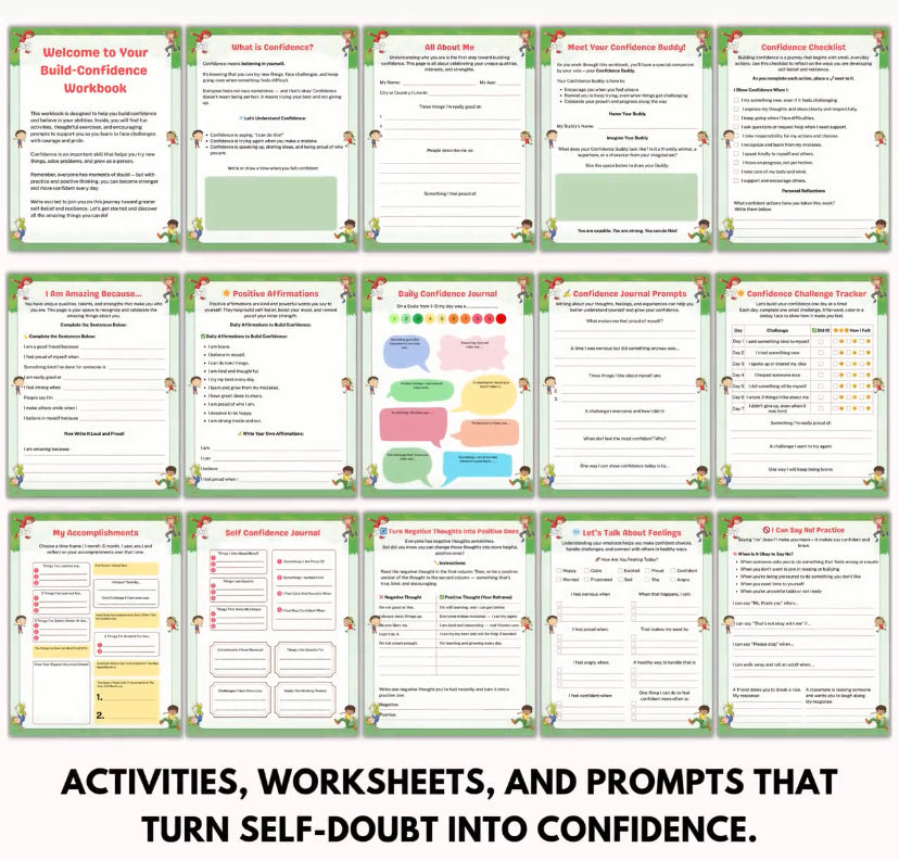 Build Confidence Workbook For Kids