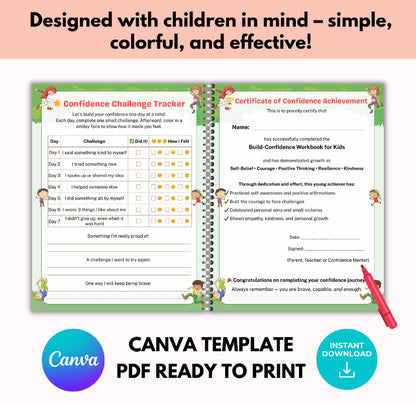Build Confidence Workbook For Kids